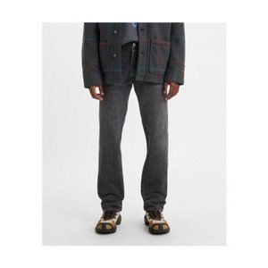 NEW LEVI'S MENS 501 ORIGINAL STRAIGHT JEANS BLACK DENIM‎ 38X30
